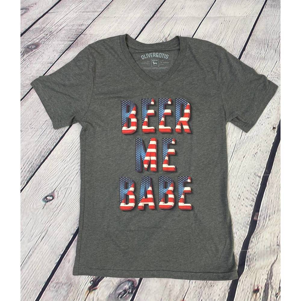 NEW OLIVER & OTIS beer me babe tee in gray